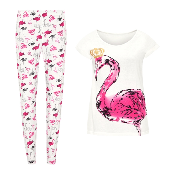 Avon Flamingo Print PJs - Size 14/16