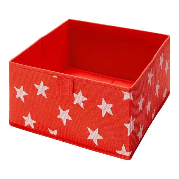 Avon Half Size Storage Cube - Star Print Red - Star print red