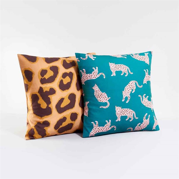 Avon Leopard-Print Cushion Cover - Green