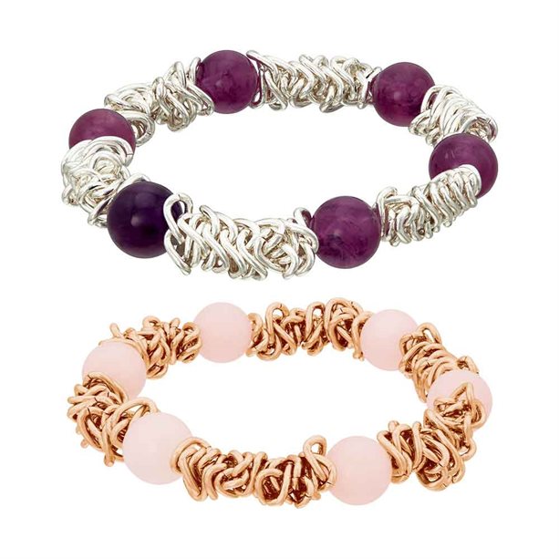 Avon Mareena Multilink Semi-Precious Bracelet - Rose Quartz (Pink)