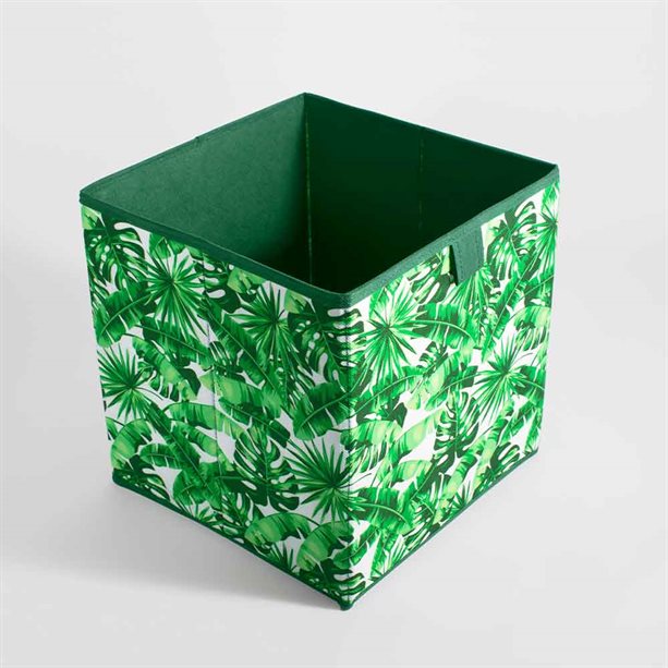 Avon Tropical Leaves Print Cube Storage